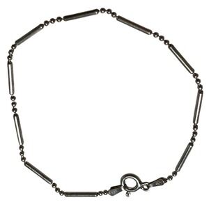 IBB‎ Bar and Bead Bracelet Womens 7.25" Silver 925 Sterling Minimalist